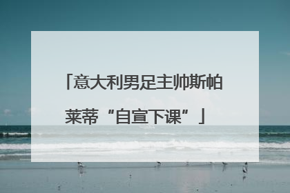 意大利男足主帅斯帕莱蒂“自宣下课”