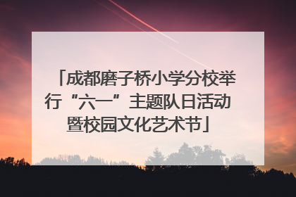 成都磨子桥小学分校举行“六一”主题队日活动暨校园文化艺术节