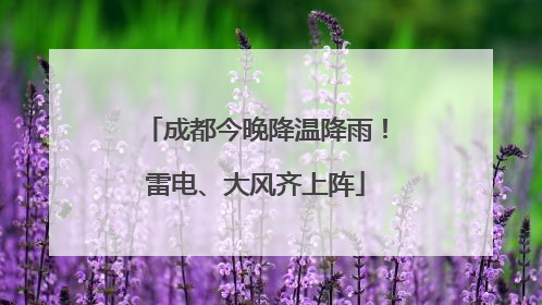 成都今晚降温降雨！雷电、大风齐上阵