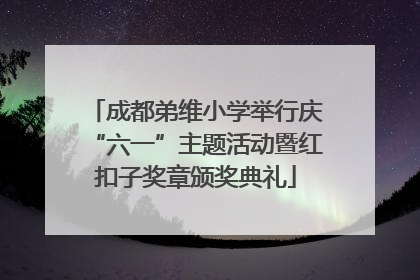 成都弟维小学举行庆“六一”主题活动暨红扣子奖章颁奖典礼