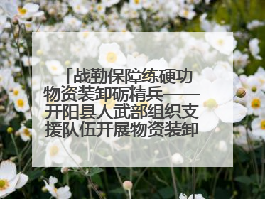 战勤保障练硬功 物资装卸砺精兵——开阳县人武部组织支援队伍开展物资装卸专业训练