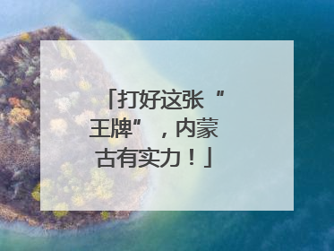 打好这张“王牌”，内蒙古有实力！