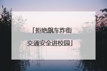 拒绝飙车炸街 交通安全进校园