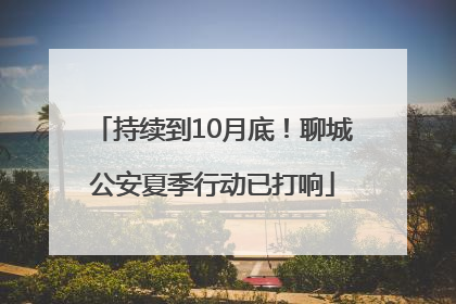 持续到10月底！聊城公安夏季行动已打响