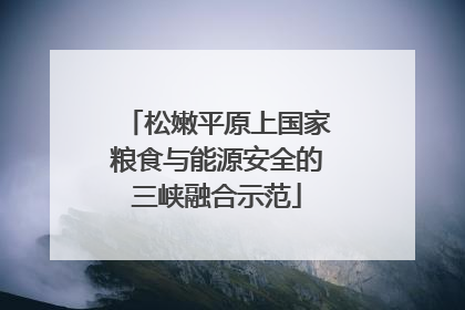松嫩平原上国家粮食与能源安全的三峡融合示范