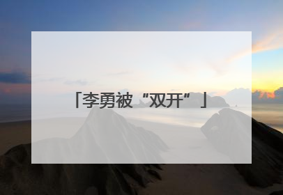 李勇被“双开”