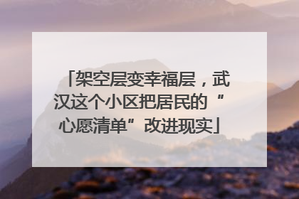 架空层变幸福层，武汉这个小区把居民的“心愿清单”改进现实