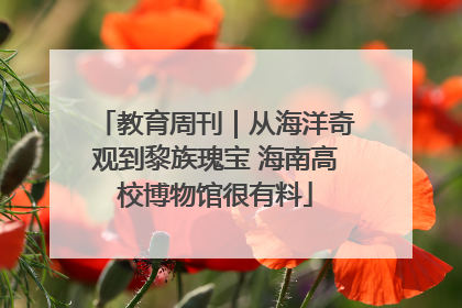 教育周刊｜从海洋奇观到黎族瑰宝 海南高校博物馆很有料