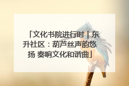 文化书院进行时｜东升社区：葫芦丝声韵悠扬 奏响文化和谐曲