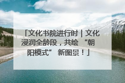 文化书院进行时｜文化浸润全龄段，共绘 “朝阳模式” 新图景！