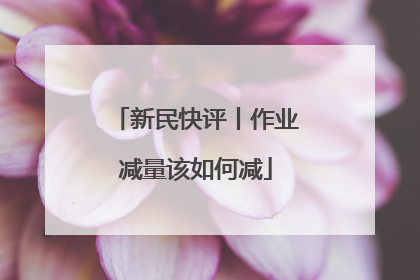 新民快评丨作业减量该如何减