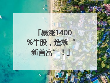 暴涨1400%牛股，造就“新首富”！