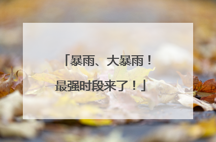 暴雨、大暴雨！最强时段来了！