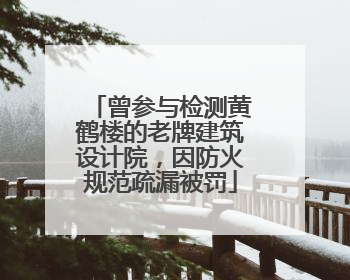 曾参与检测黄鹤楼的老牌建筑设计院，因防火规范疏漏被罚