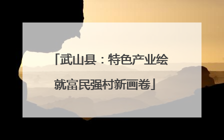 武山县：特色产业绘就富民强村新画卷