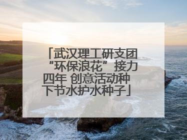 武汉理工研支团“环保浪花”接力四年 创意活动种下节水护水种子