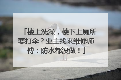 楼上洗澡，楼下上厕所要打伞？业主找来维修师傅：防水都没做！