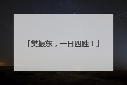 樊振东，一日四胜！