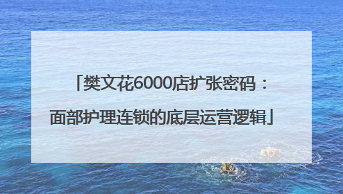 樊文花6000店扩张密码：面部护理连锁的底层运营逻辑