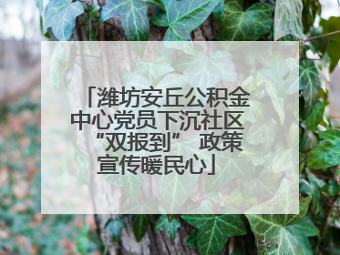 潍坊安丘公积金中心党员下沉社区“双报到” 政策宣传暖民心