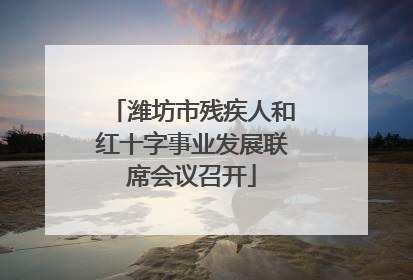 潍坊市残疾人和红十字事业发展联席会议召开