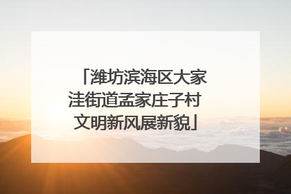 潍坊滨海区大家洼街道孟家庄子村文明新风展新貌