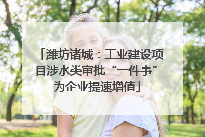 潍坊诸城：工业建设项目涉水类审批“一件事” 为企业提速增值