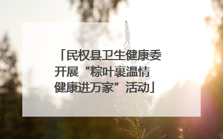 民权县卫生健康委开展“粽叶裹温情 健康进万家”活动