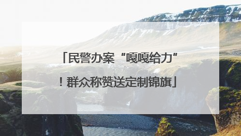 民警办案“嘎嘎给力”！群众称赞送定制锦旗
