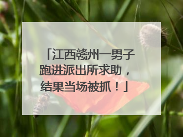 江西赣州一男子跑进派出所求助，结果当场被抓！