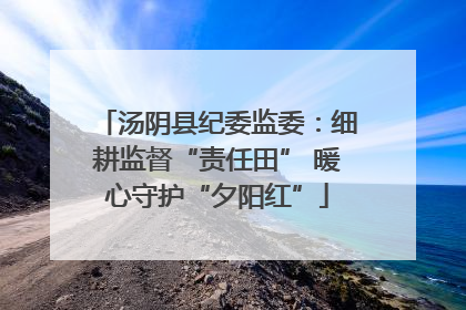 汤阴县纪委监委：细耕监督“责任田” 暖心守护“夕阳红”