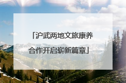 沪武两地文旅康养合作开启崭新篇章