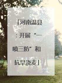 河南温县：开展“一喷三防”和抗旱浇麦