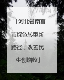 河北省南宫市绿色转型新路径，改善民生创增收