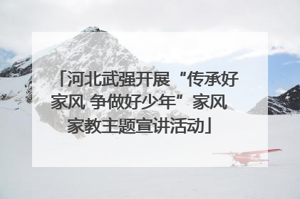 河北武强开展“传承好家风 争做好少年”家风家教主题宣讲活动