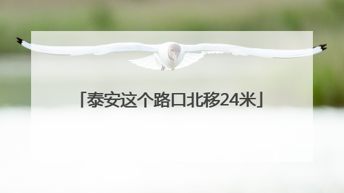 泰安这个路口北移24米