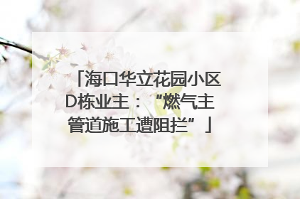 海口华立花园小区D栋业主：“燃气主管道施工遭阻拦”
