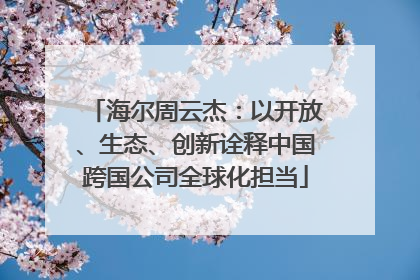 海尔周云杰：以开放、生态、创新诠释中国跨国公司全球化担当