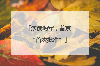 涉俄海军，普京“首次批准”