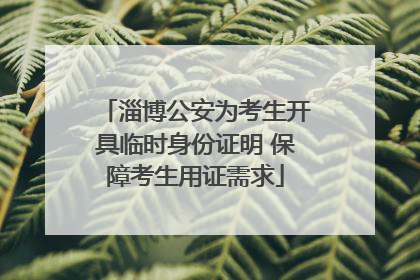 淄博公安为考生开具临时身份证明 保障考生用证需求