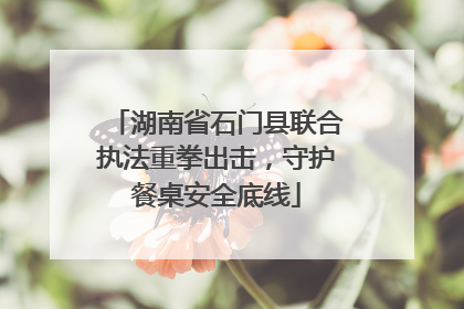 湖南省石门县联合执法重拳出击，守护餐桌安全底线