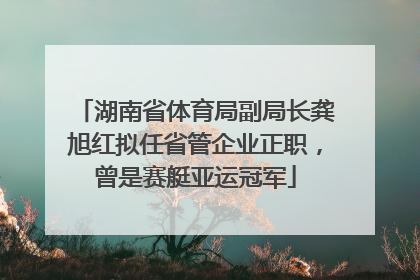 湖南省体育局副局长龚旭红拟任省管企业正职，曾是赛艇亚运冠军