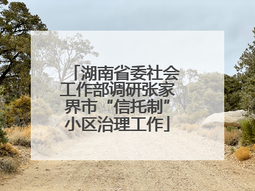 湖南省委社会工作部调研张家界市“信托制”小区治理工作