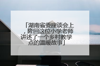 湖南省委座谈会上，隆回这位小学老师讲述了一个乡村教学点的温暖故事