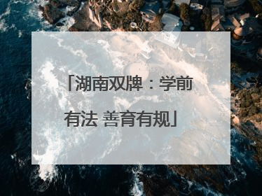 湖南双牌：学前有法 善育有规