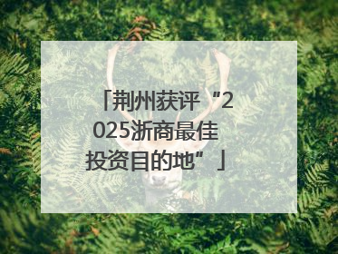 荆州获评“2025浙商最佳投资目的地”