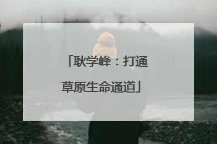 耿学峰：打通草原生命通道