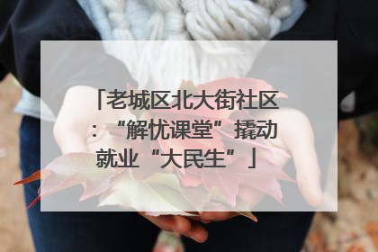 老城区北大街社区：“解忧课堂”撬动就业“大民生”
