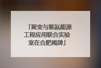 聚变与氢氨能源工程应用联合实验室在合肥揭牌