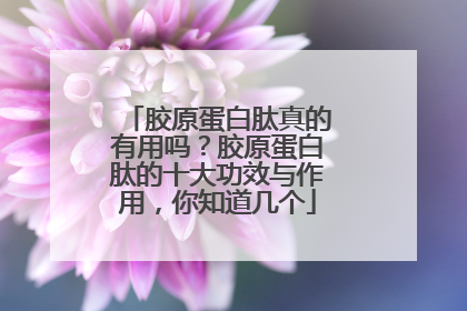 胶原蛋白肽真的有用吗？胶原蛋白肽的十大功效与作用，你知道几个